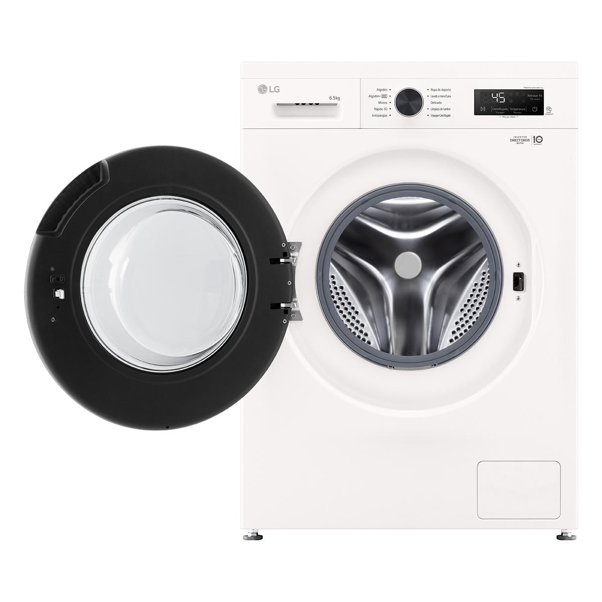 Lavarropas Automático Inverter LG VB-F WO 6.5KG 1200RPM Carga Frontal Blanco